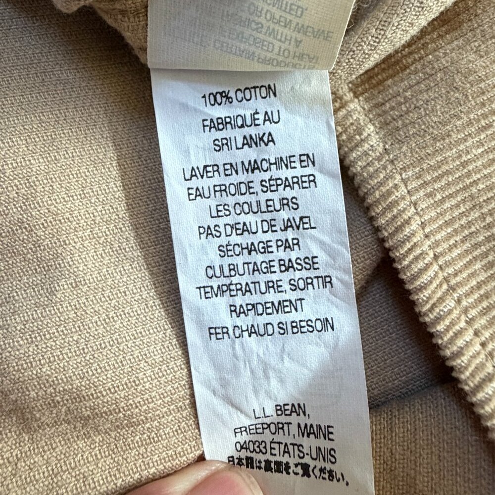 L.L.Bean Classic Fit Corduroy Shirt Men's XL Tall in Camel Color-Very Good Cond. - Picture 10 of 13